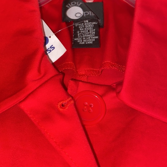 Red pea coat size 14 (new) - Picture 2 of 3